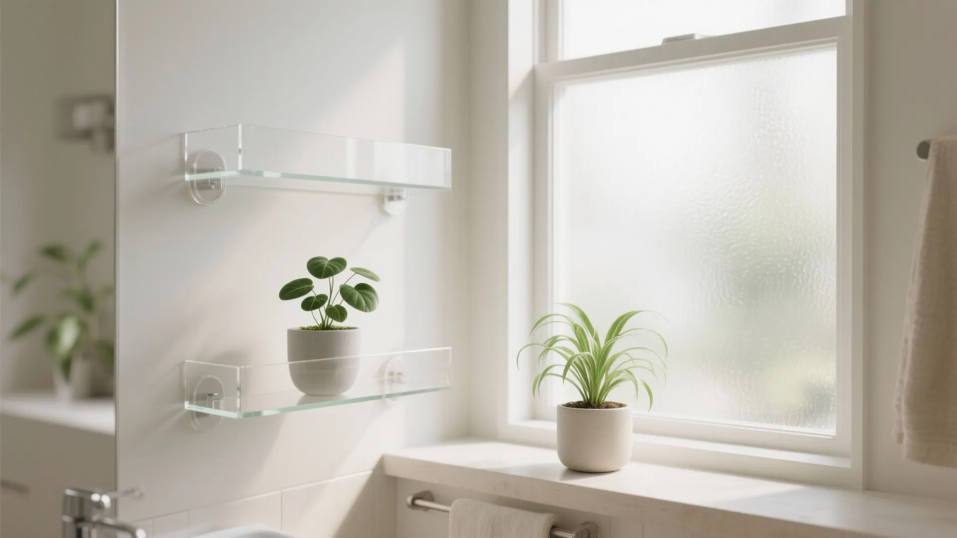 Window ledge micro-greenhouse with suction shelves