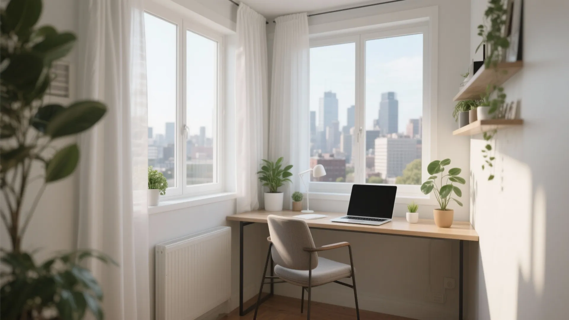 Window-side study nook