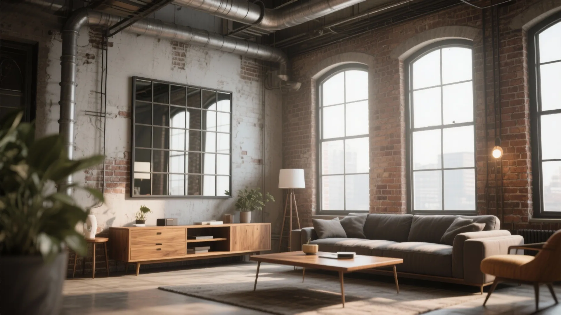 7. Window-Style Mirrors for Architectural Interest