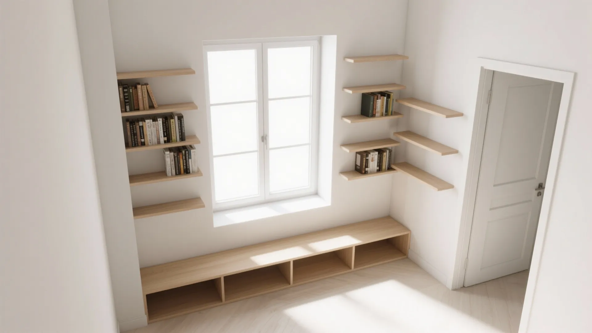 Bookcases That Frame Windows and Doorways