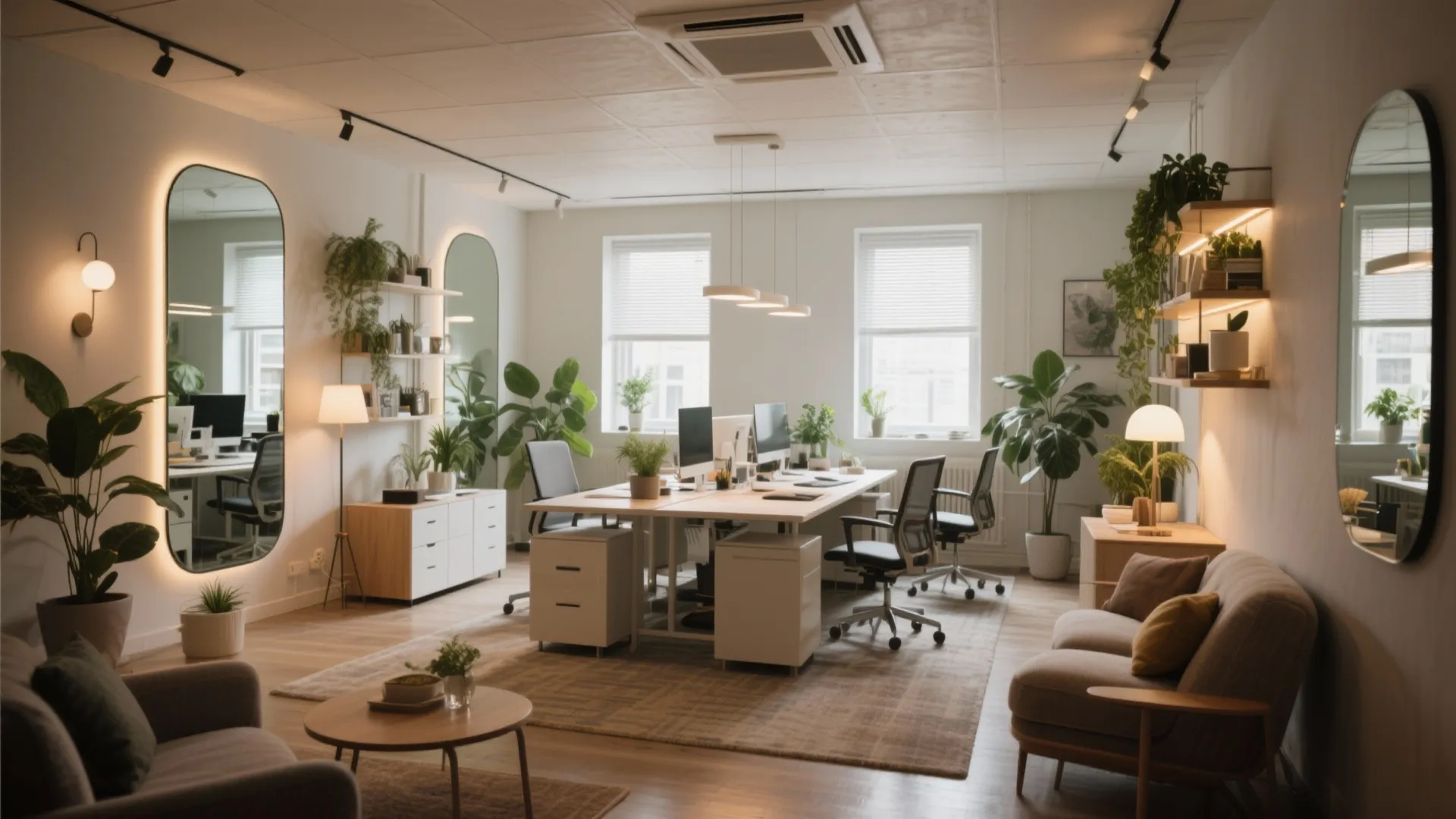 10 Creative Windowless Office Ideas: Smart design tricks to make a windowless office feel bright, airy, and inspiring