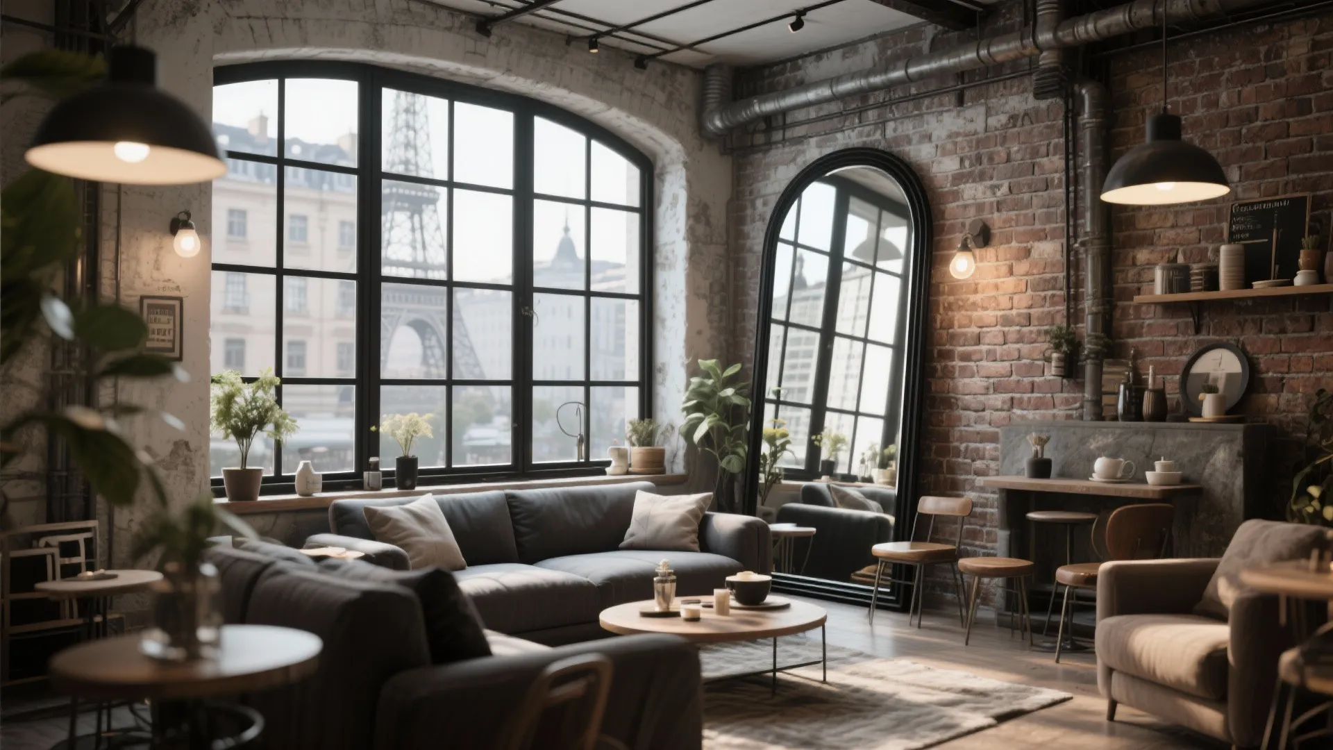 8. Windowpane Style Mirrors