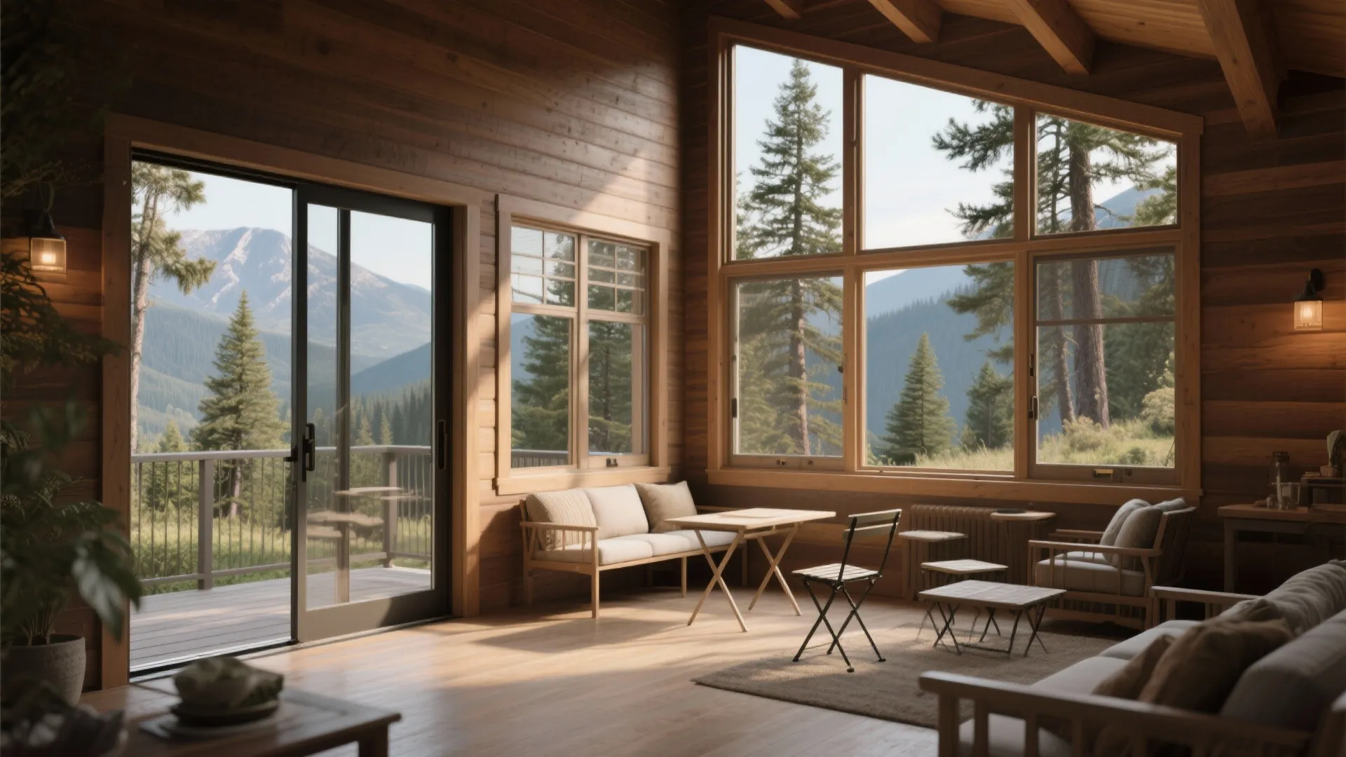 5. Nature-focused windows and multi-functional porch