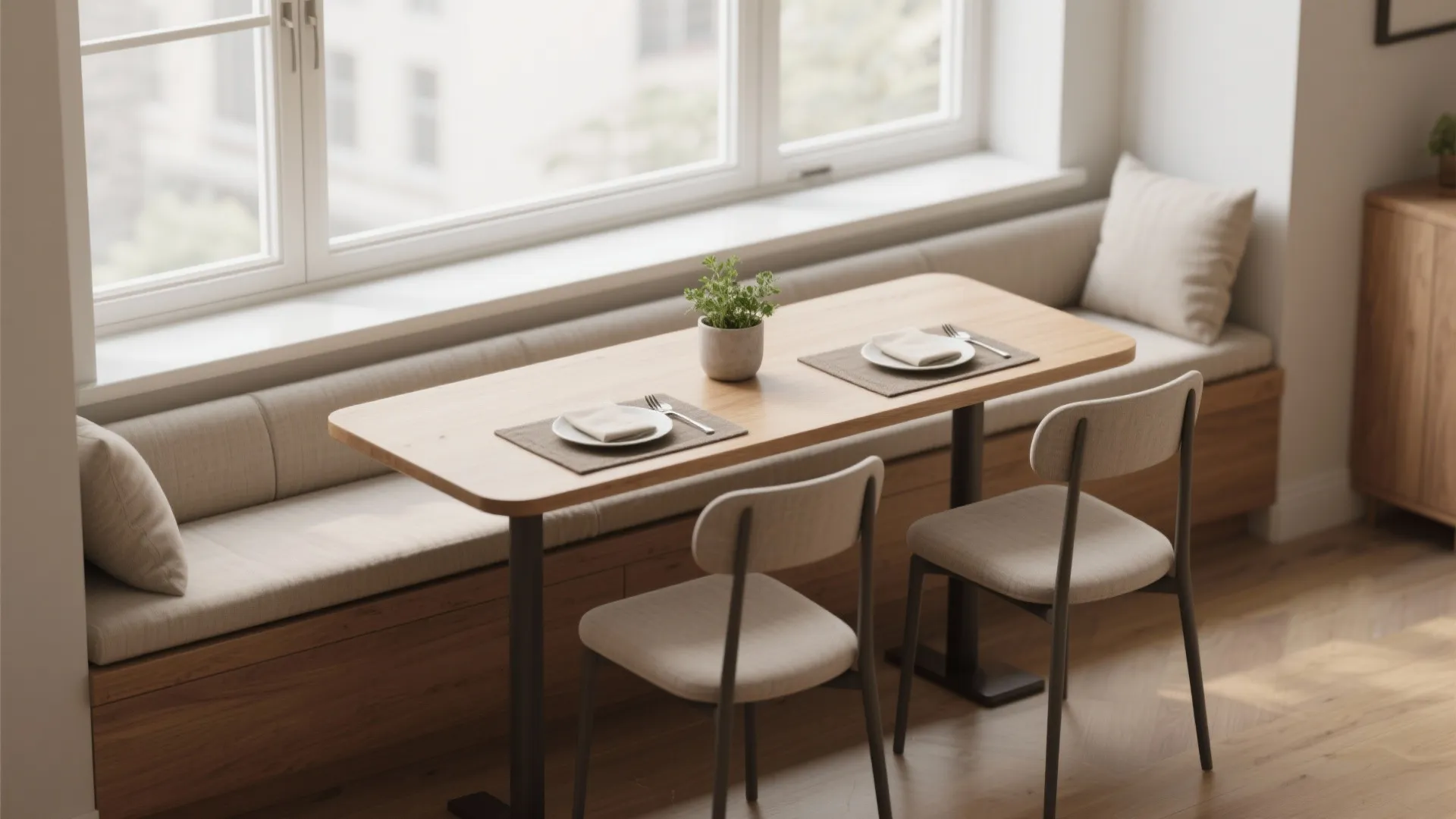 4. Integrated windowsill dining