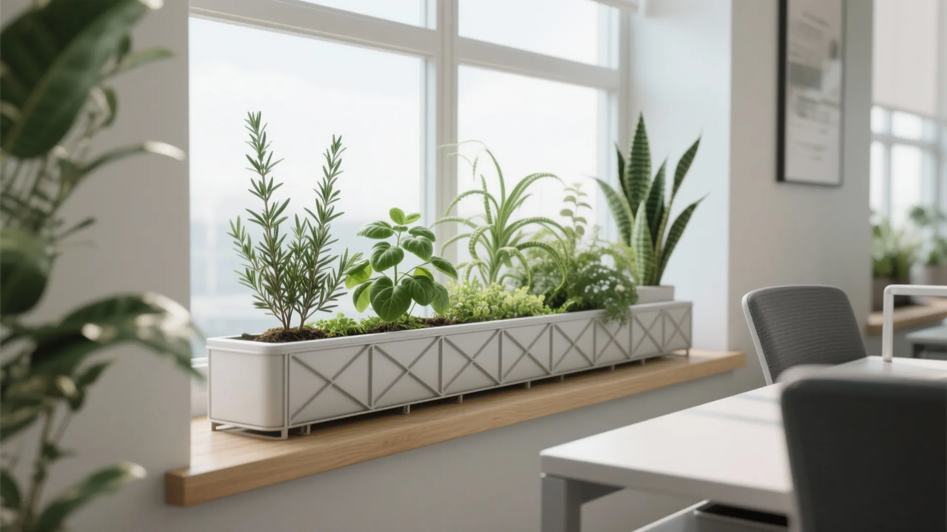 4. Windowsill Herb Strips and Air‑Purifying Groupings