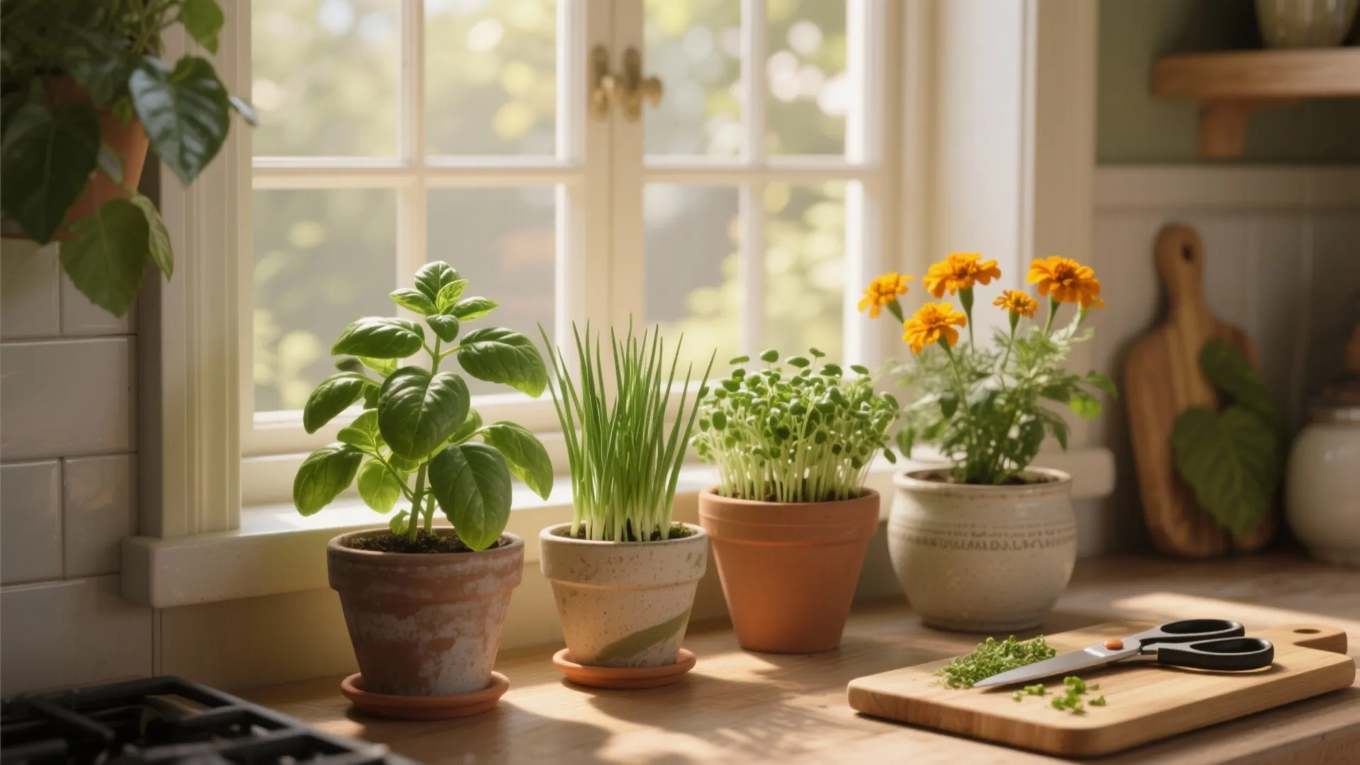 5. Windowsill herbs and companion planting