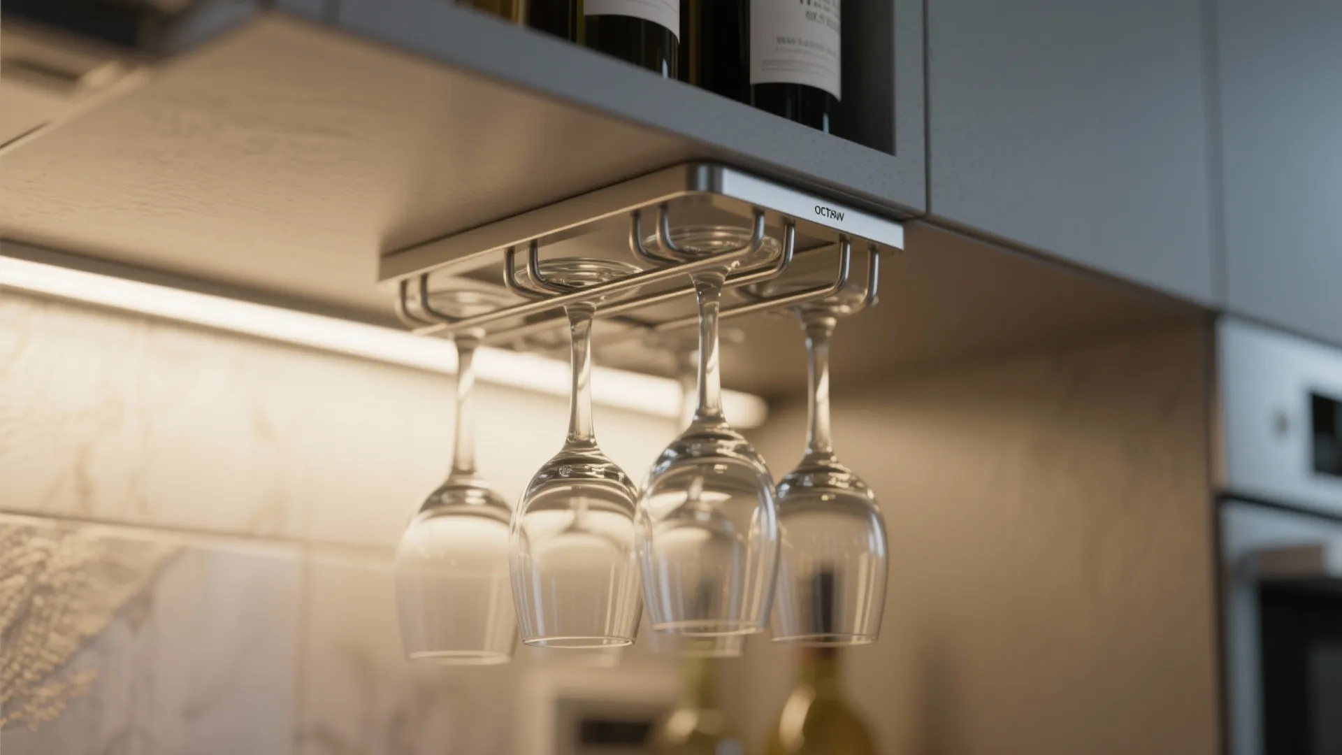 Tip 3: Under-Cabinet Wine Glass Rack