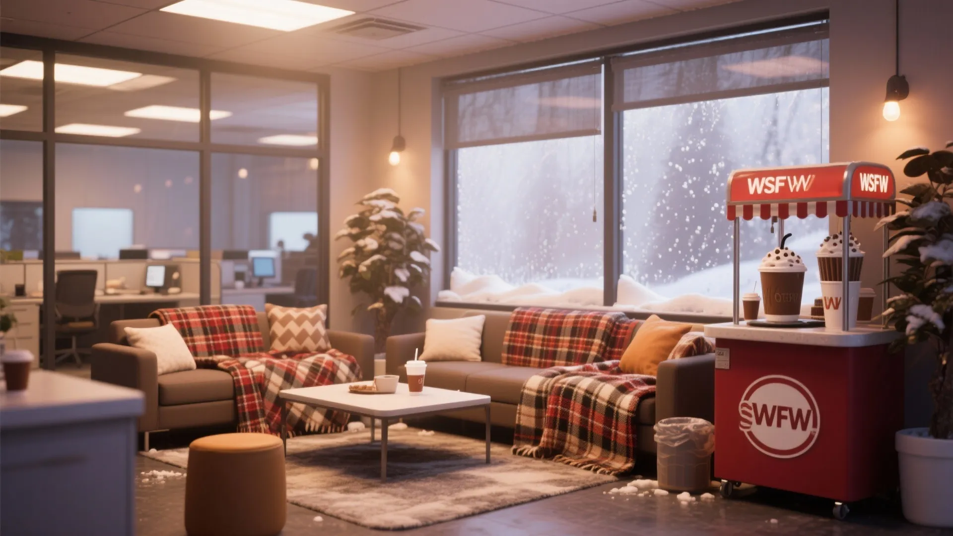 7. Winter-Inspired Break Area