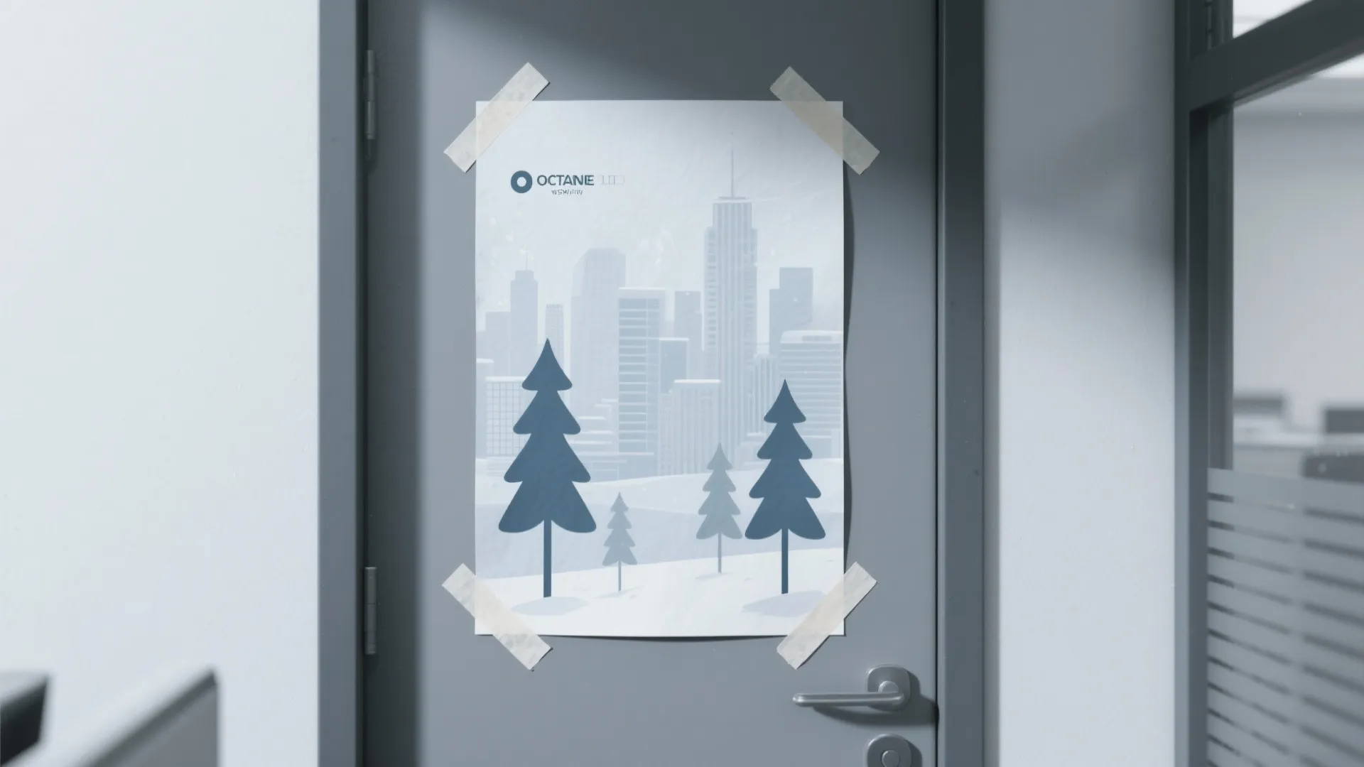 3. Themed Door Panels: Winter Scenes