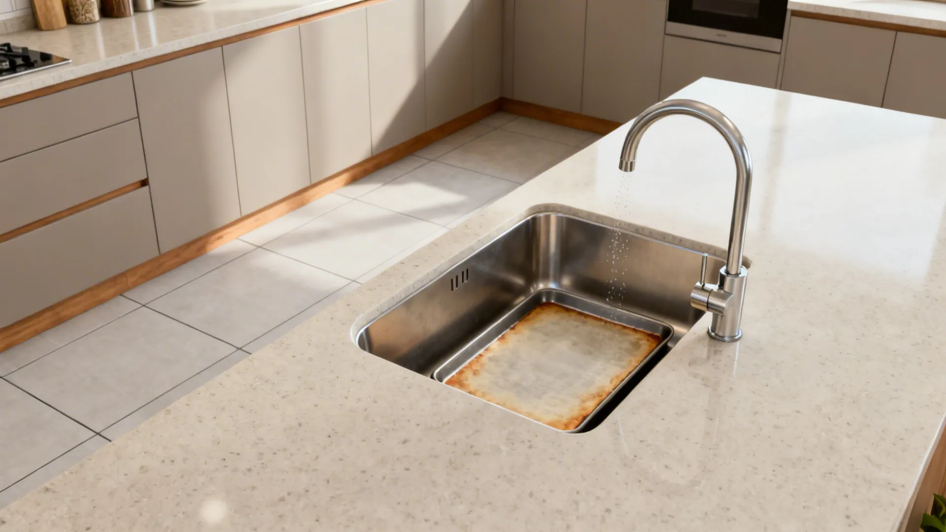 5) Choose ‘Wipe-Clean’ Everything: Floors, Sinks, and Faucets