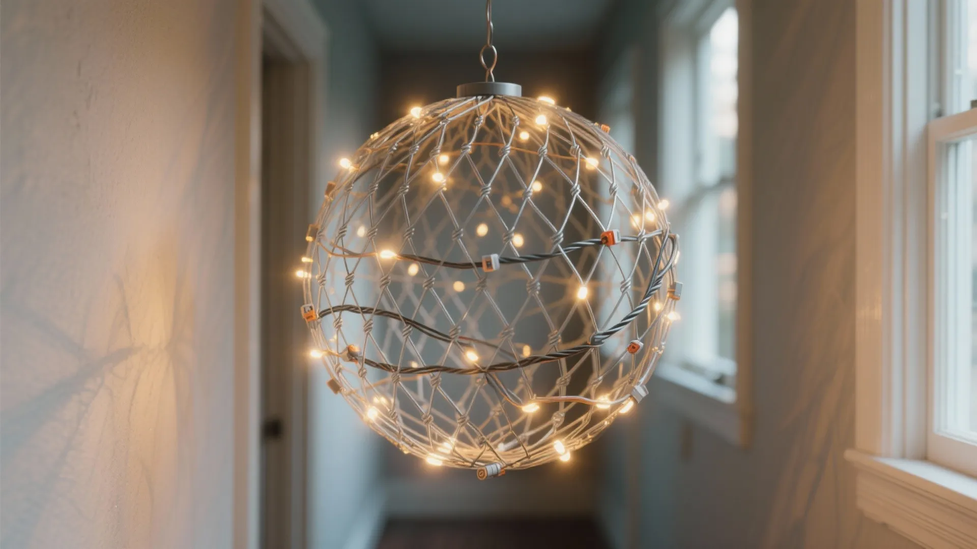 1. Wire-and-Fairy-Light Globe