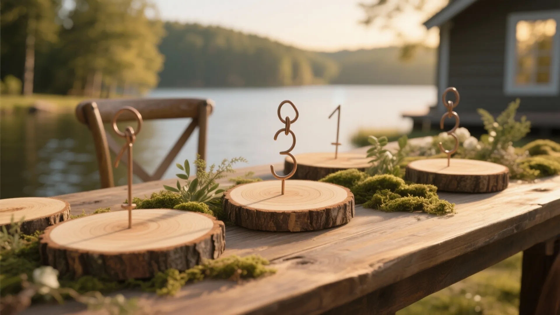 3. Wire Stand on a Wood Slice (Rustic Chic)