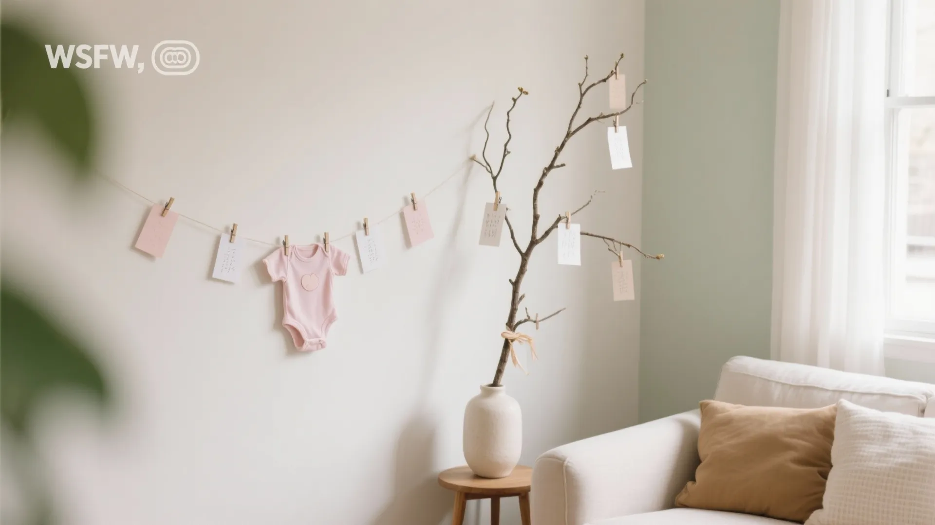 Interactive Decor: Wishes Tree and Onesie Garland
