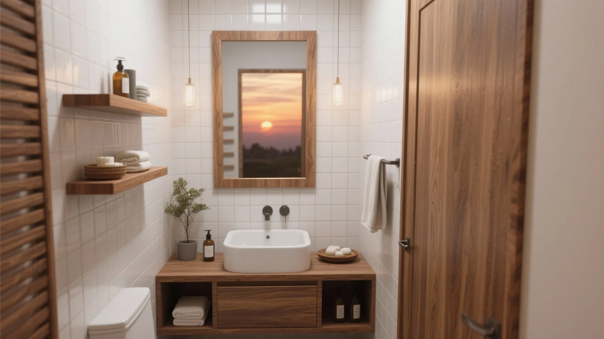 Warmth through wood accents