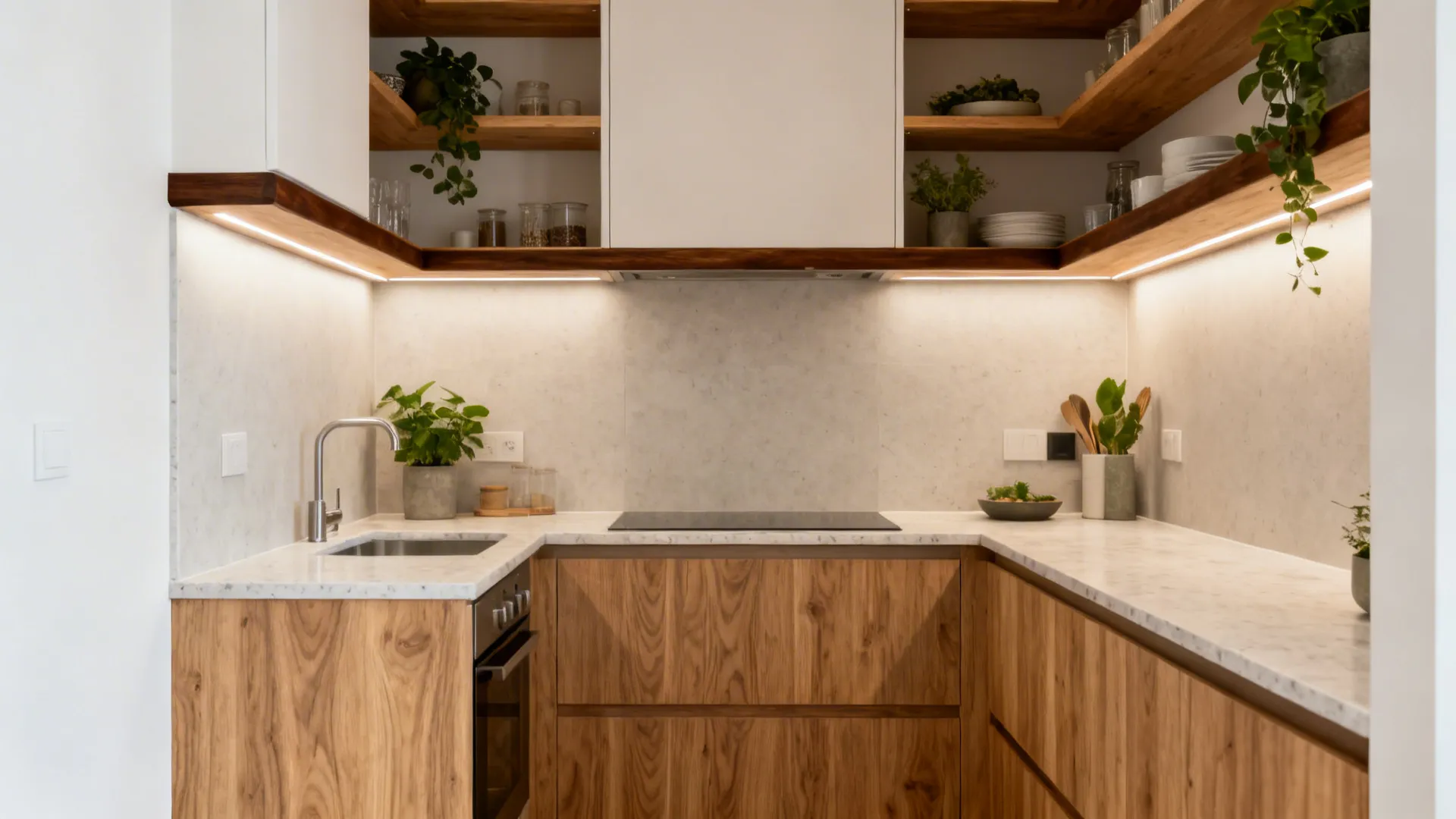 Warm Wood Accents with Durable Core