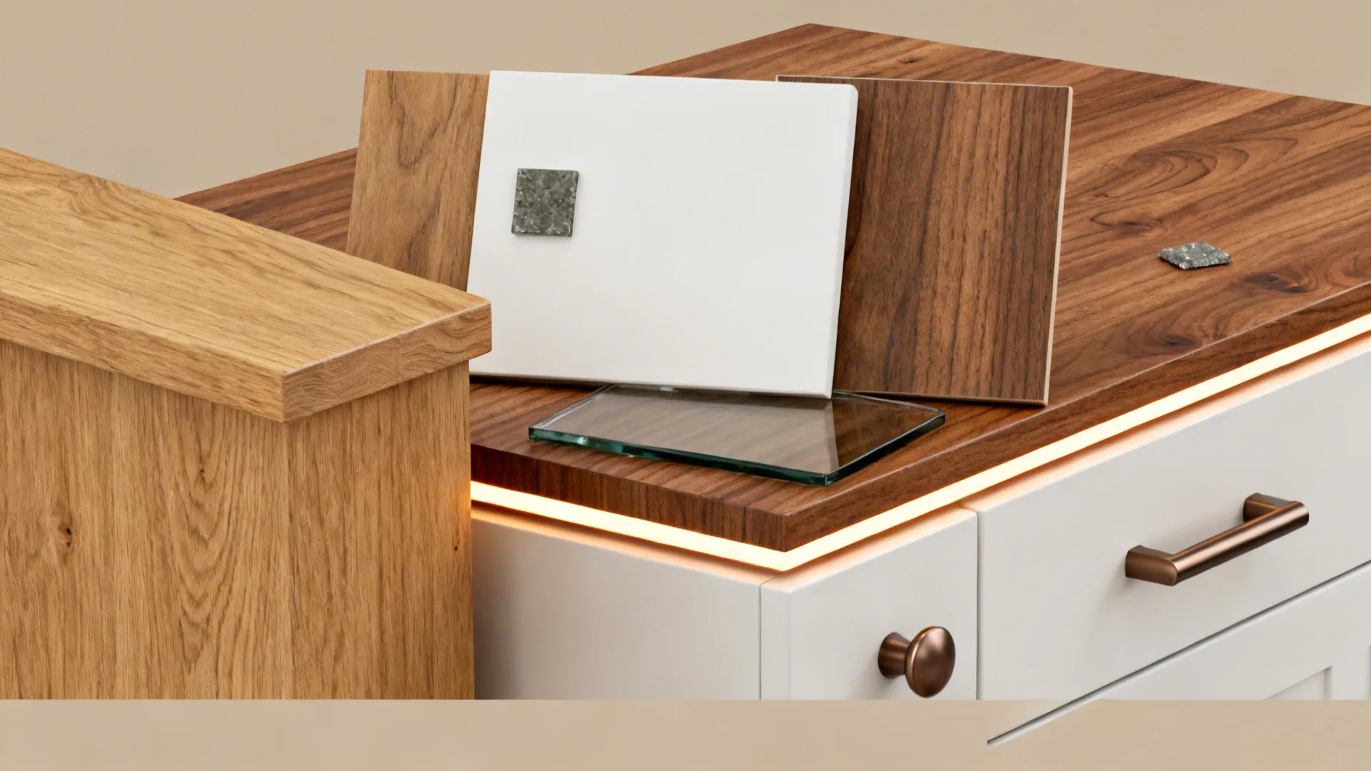 4) Warm wood accents to bridge hospitality and function