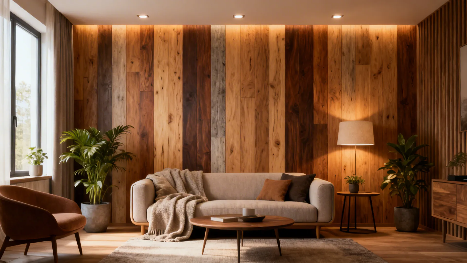 5 Living Room Wood Accent Wall Ideas