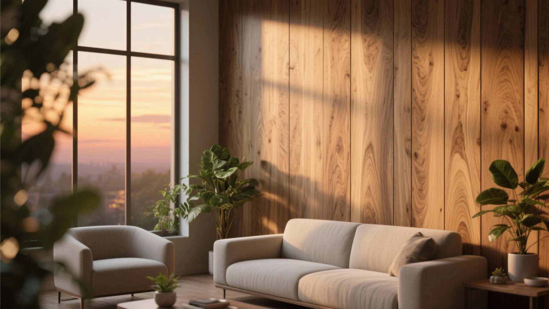 Wood accents for a warm atmosphere