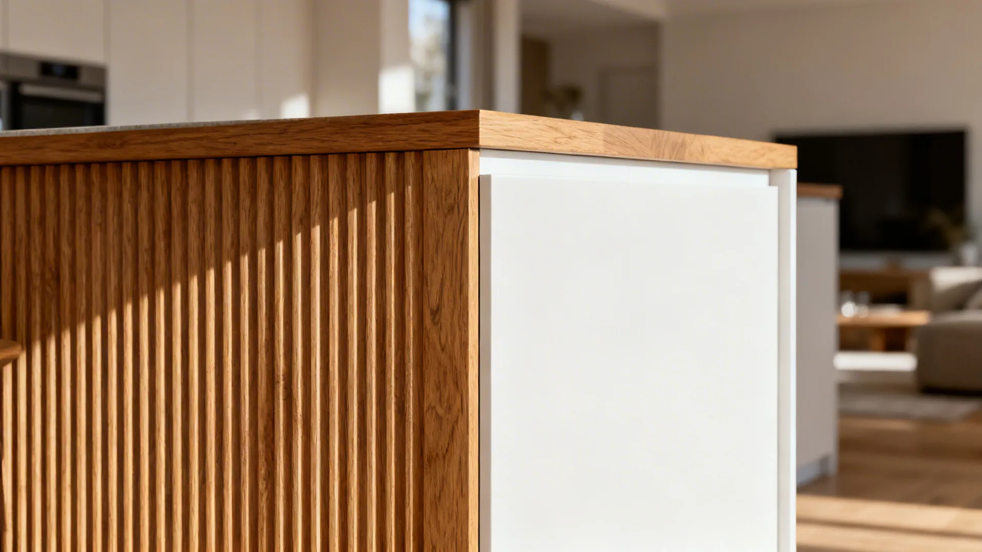 Warm wood accents to soften the open plan