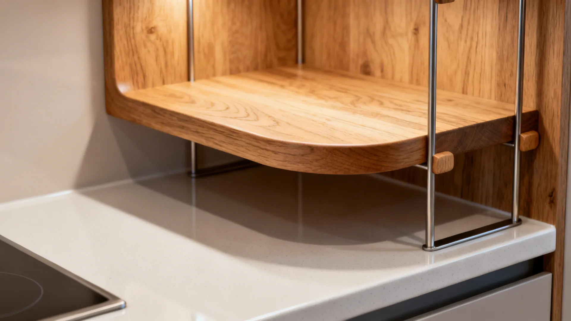 Warm wood accents with durable cores