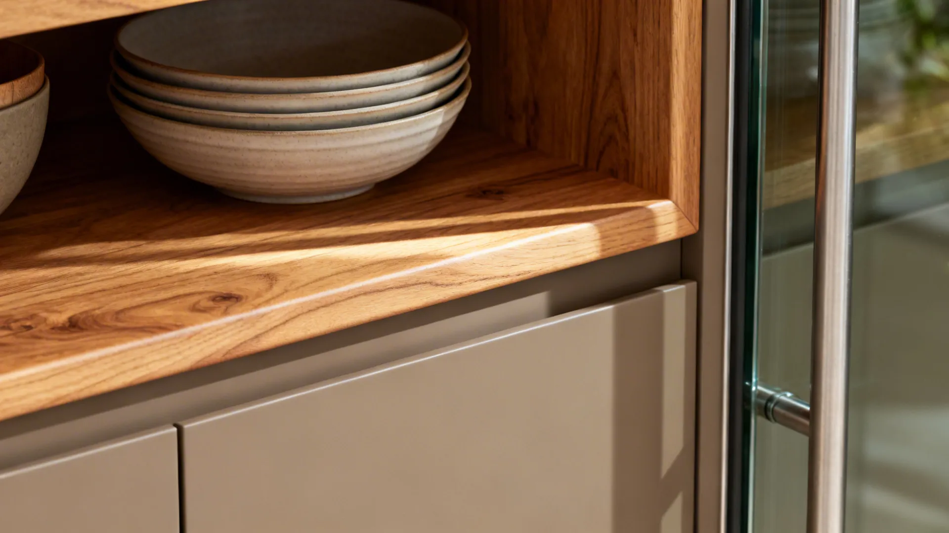 Warm wood accents that ground the space