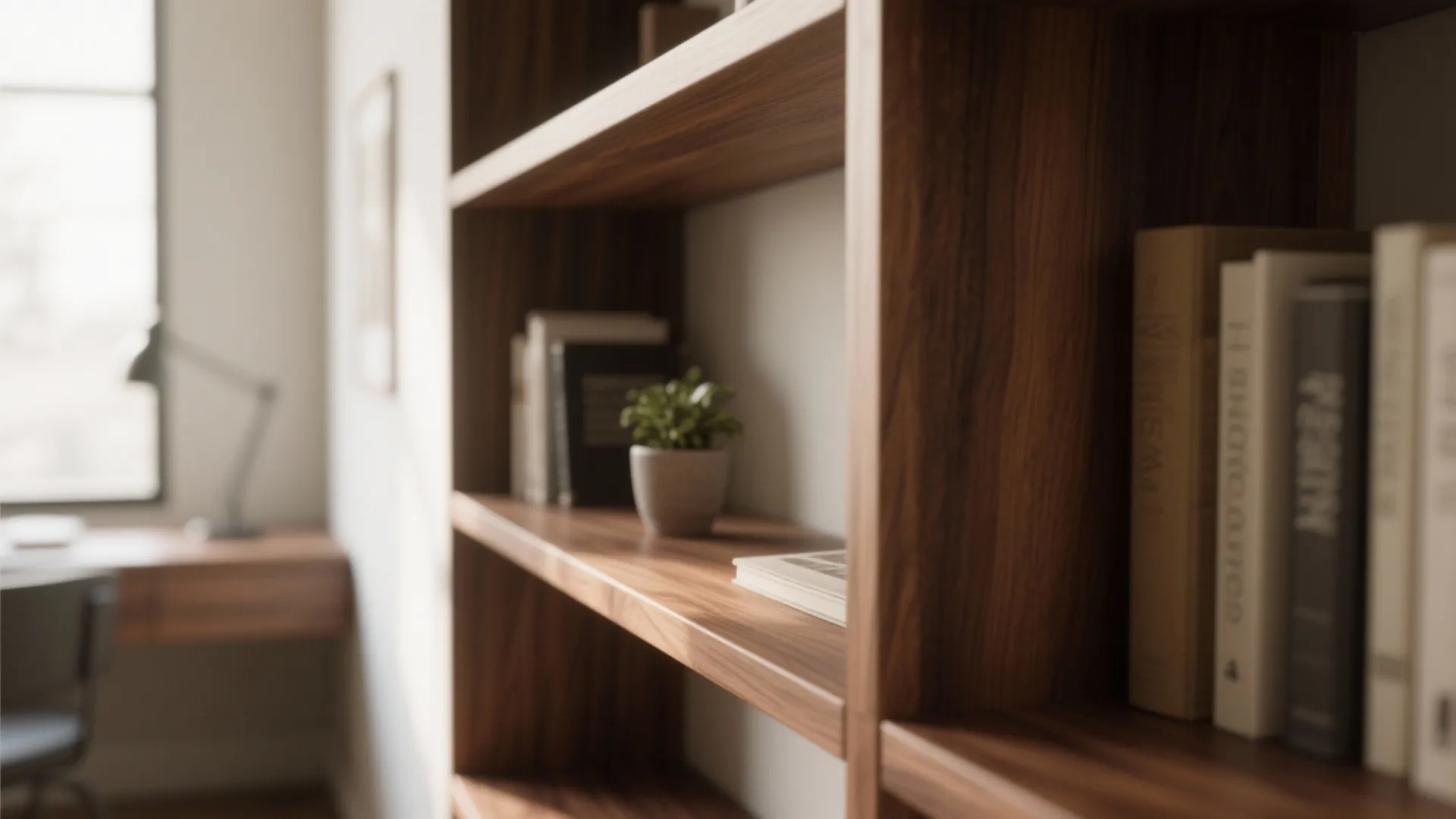 Wood accents for warmth and focus