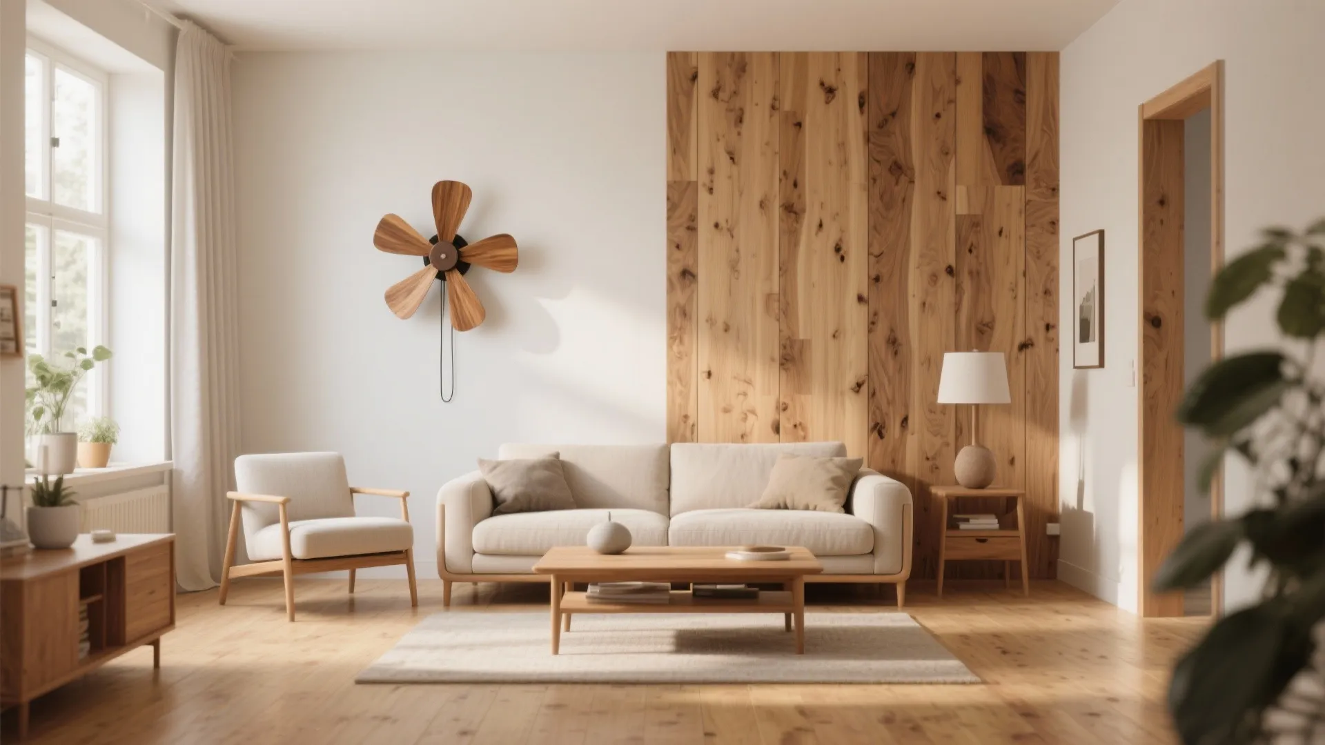 Wood-Accent Wall Fan