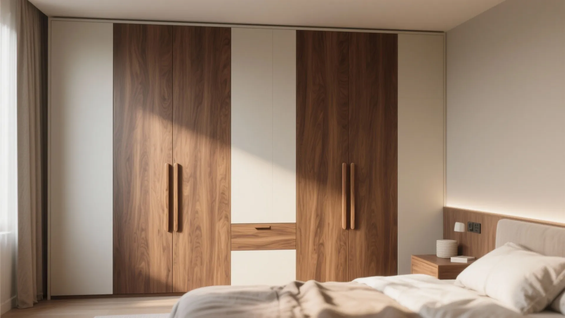 Wardrobe with Wooden Accents
