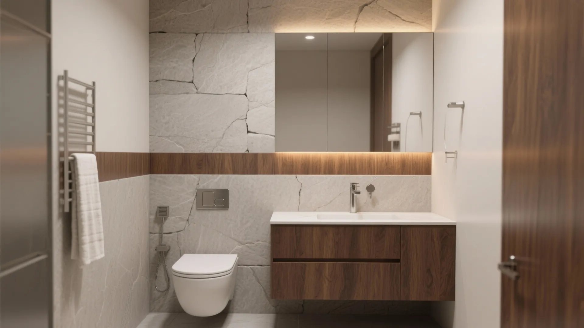 Warm it up with wood-look accents