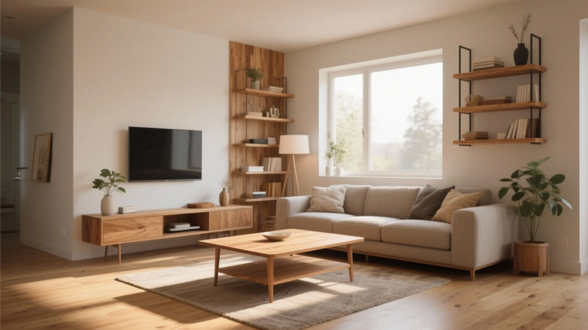 Wood accents for warmth