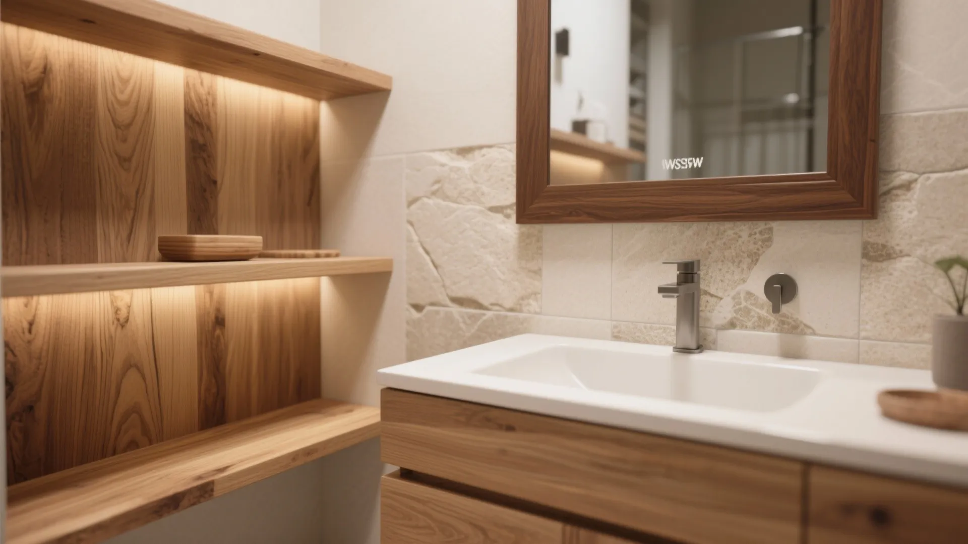 Natural wood accents