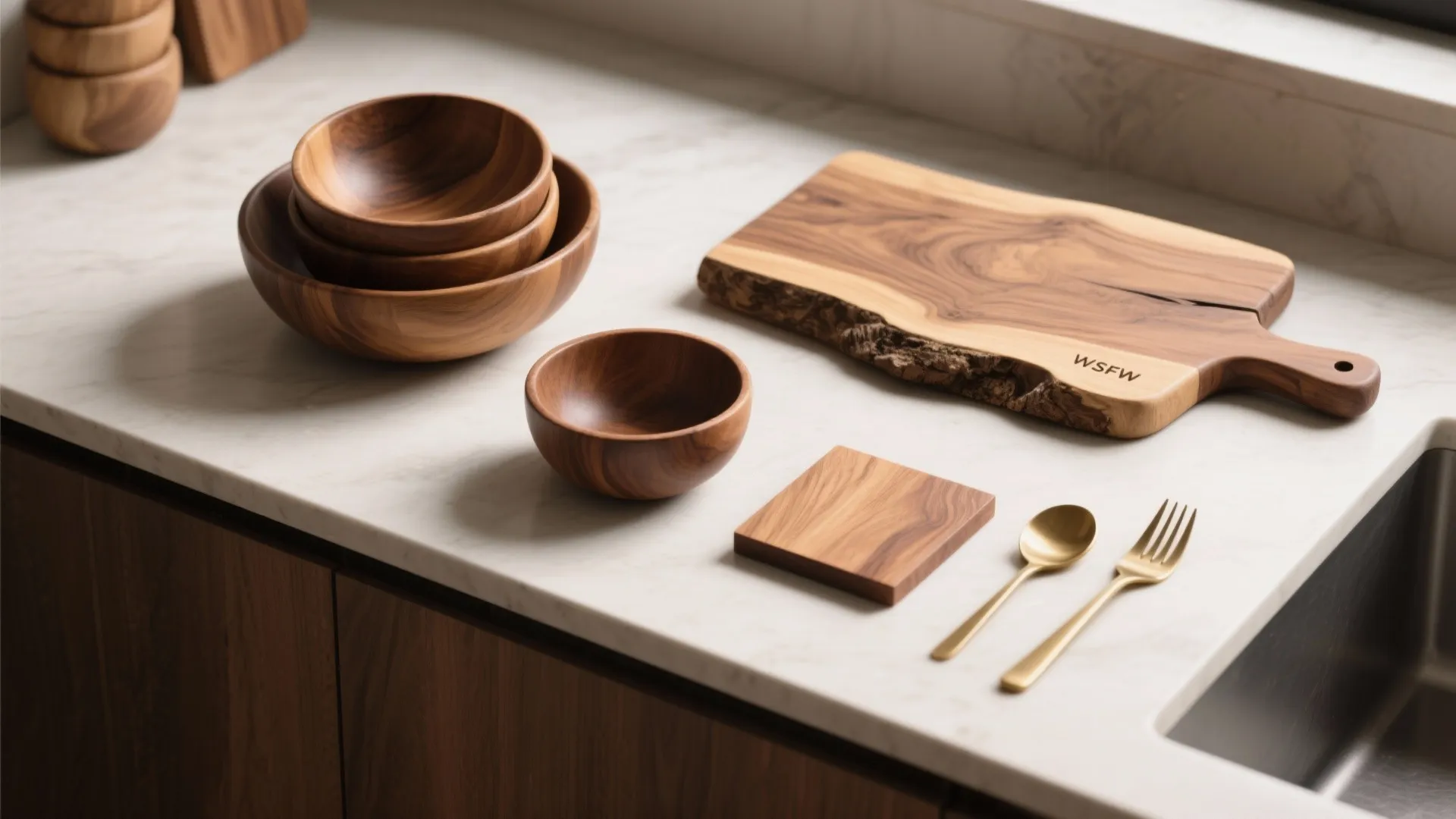 Wood Accents and Live-Edge Boards for Warmth