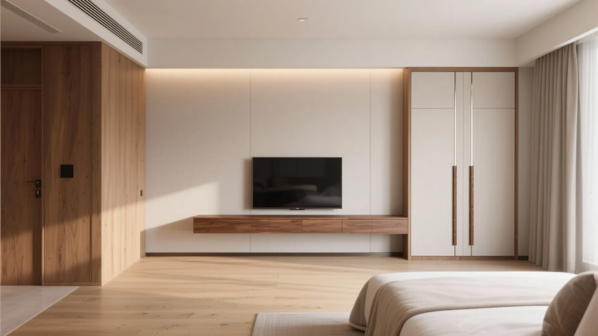 Wood accents for warmth without clutter