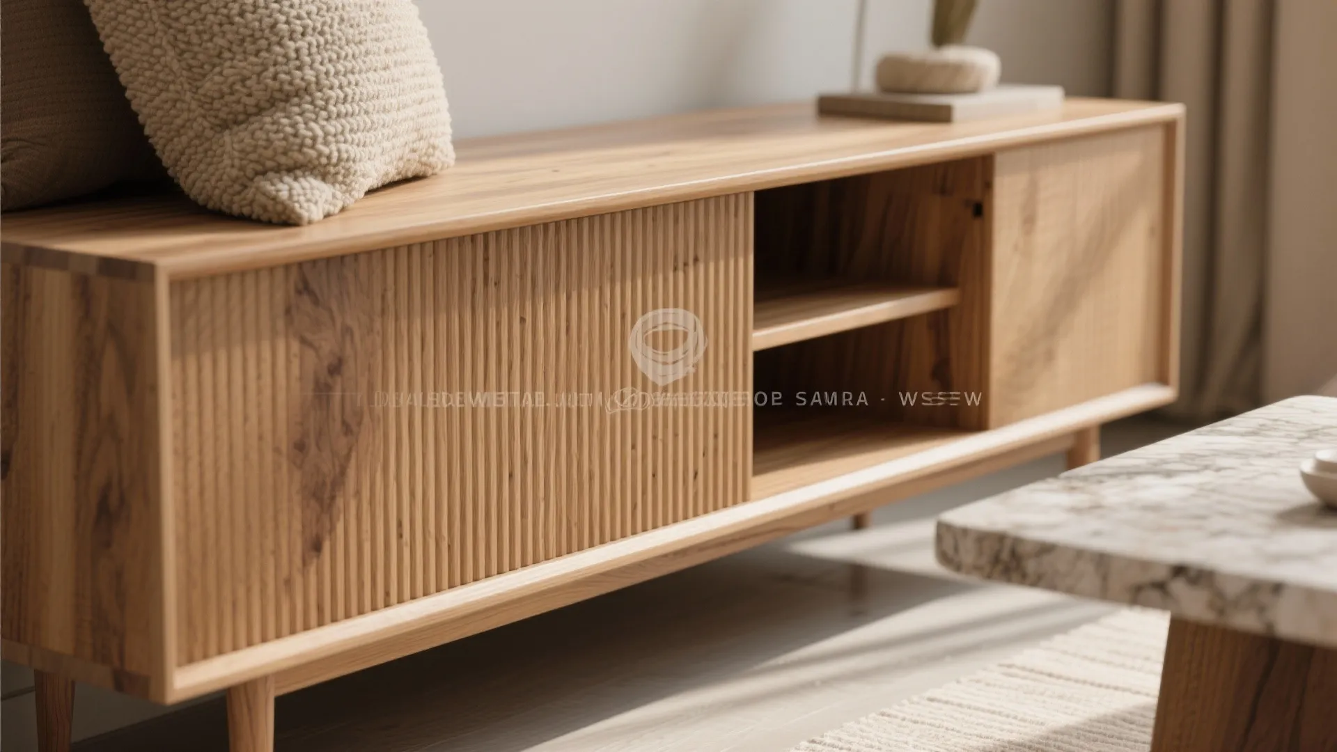 Warm wood accents with low-VOC finishes