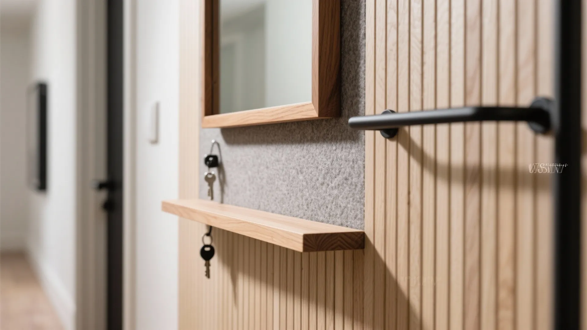 Warm wood accents with modern lines