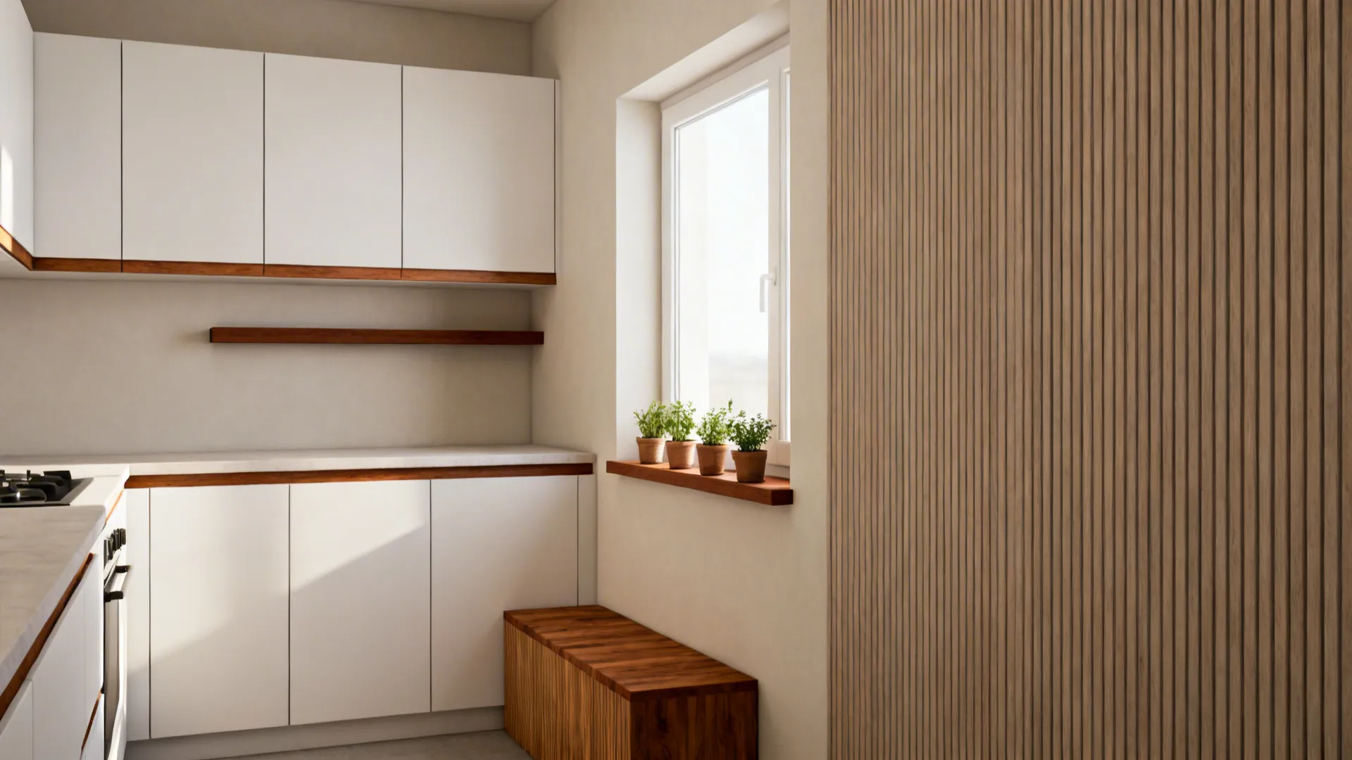 Wood Accents for Warmth, Not Clutter