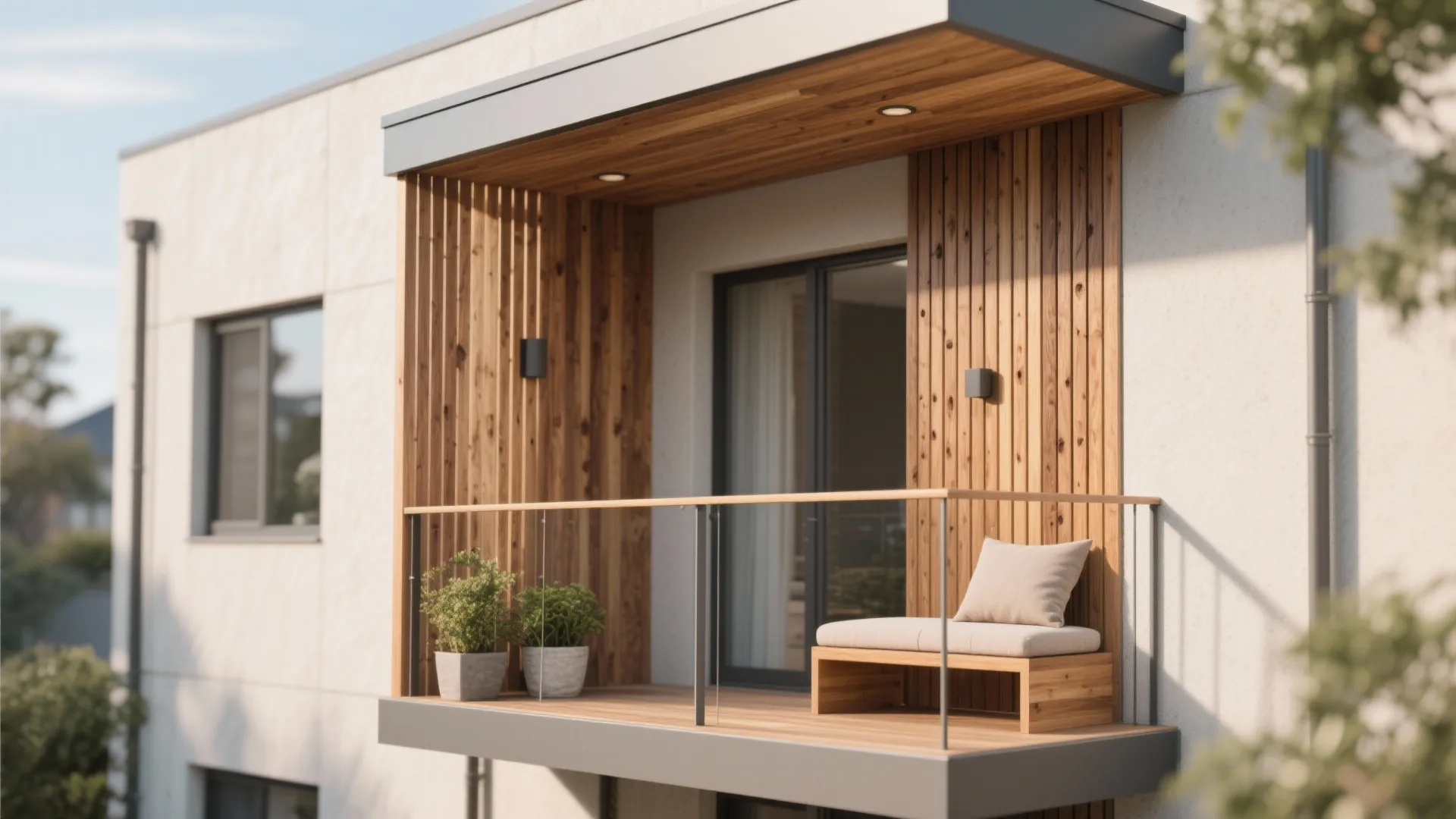 Wood accents for warmth and texture