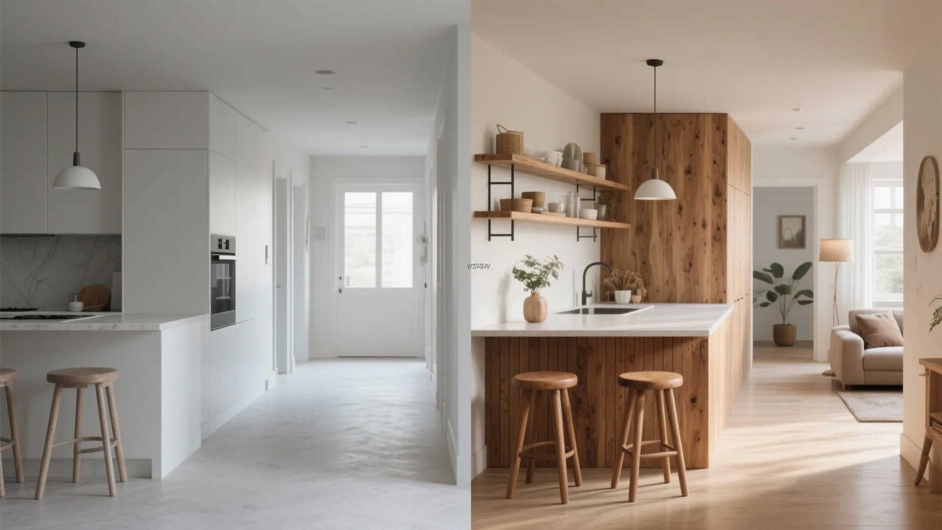 Warm Wood Accents to Soften the Plan