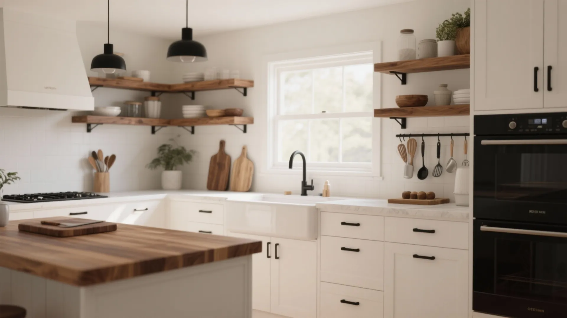 4. Black hardware with warm wood accents