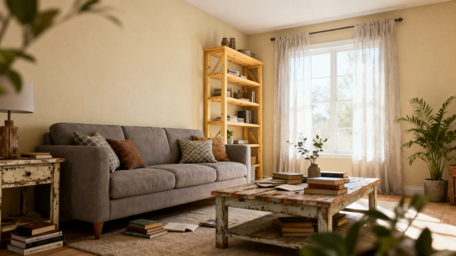 2. Monochrome with Warm Wood Accents