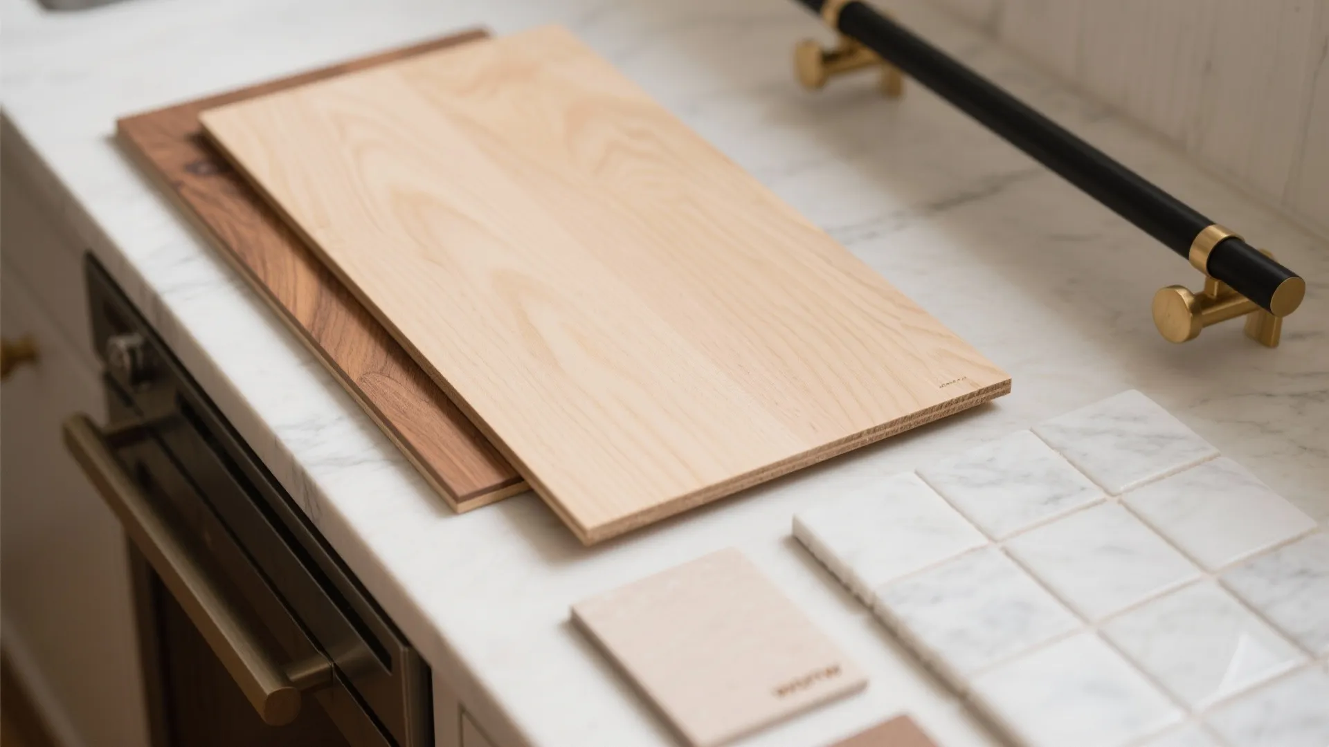 Warmth from layered wood accents