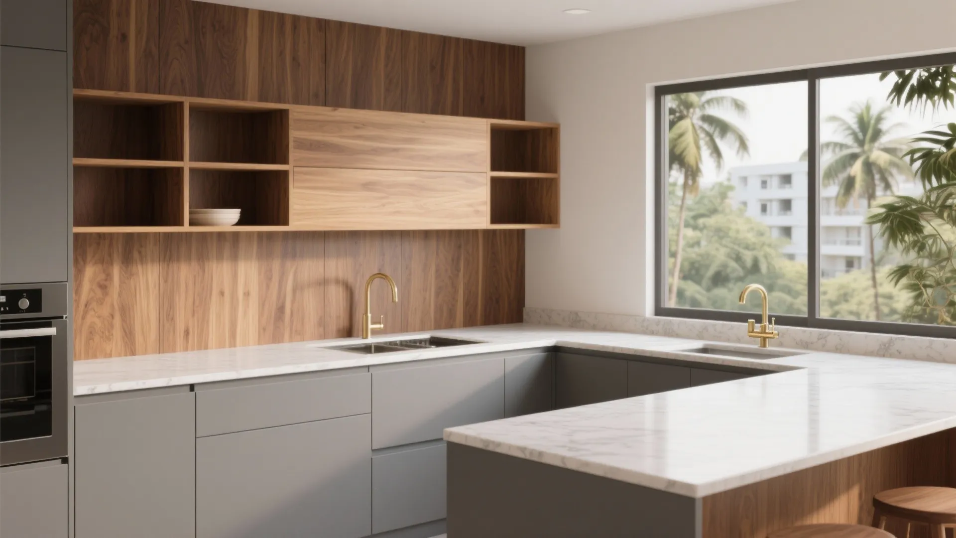 Warmth with Wood: Veneer, Laminate, or Solid Accents