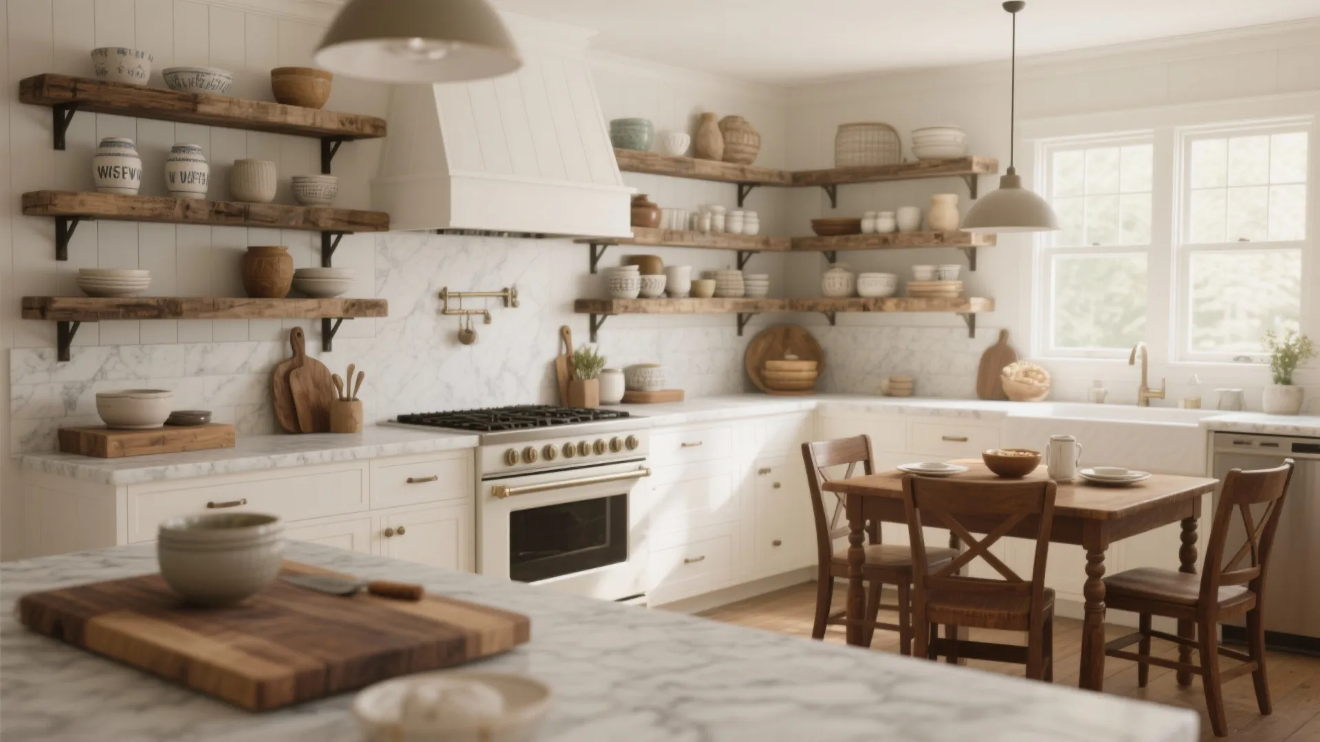 3. Warm with wood accents