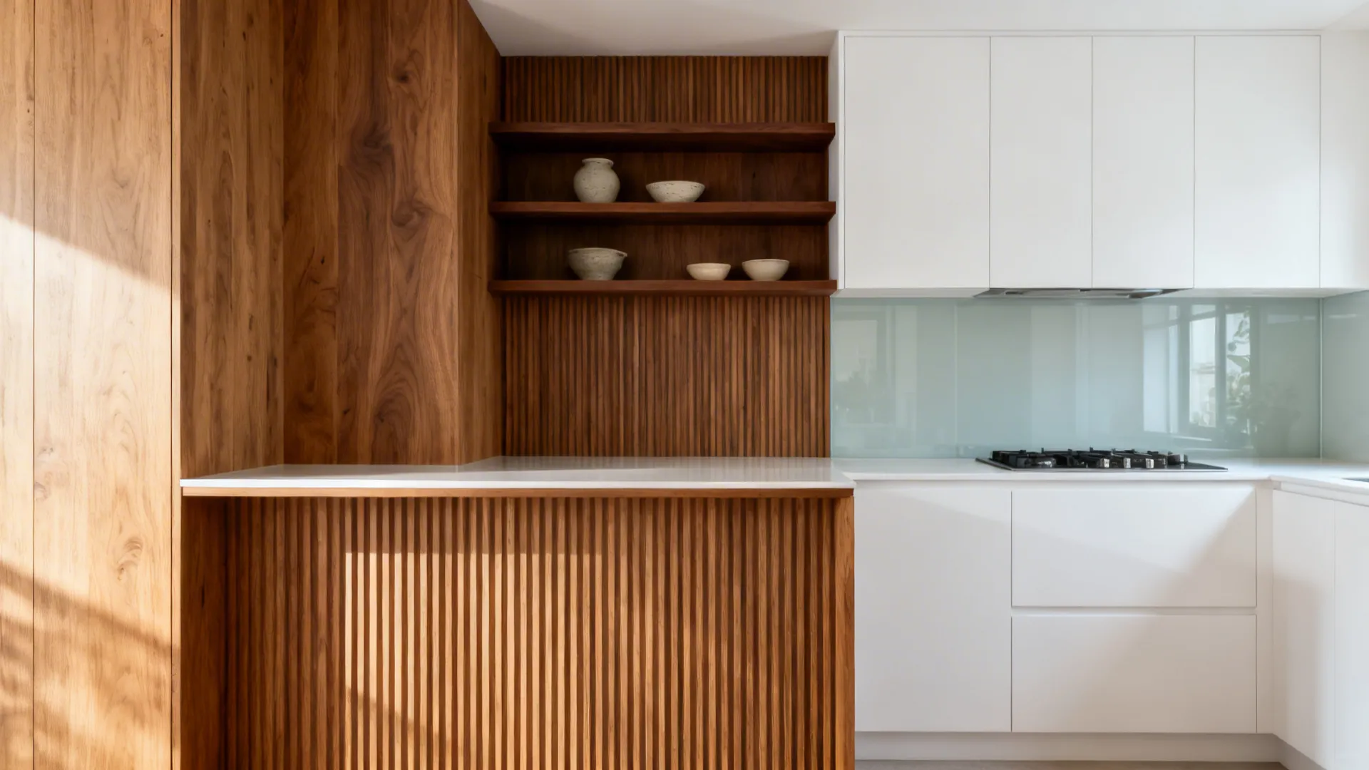 Warmth through wood accents