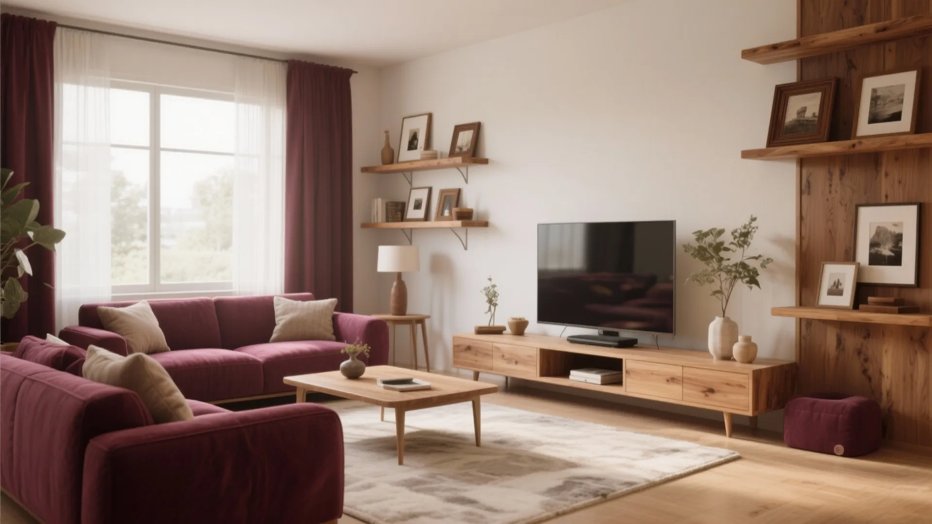 10. Wood Accents to Soften the Palette