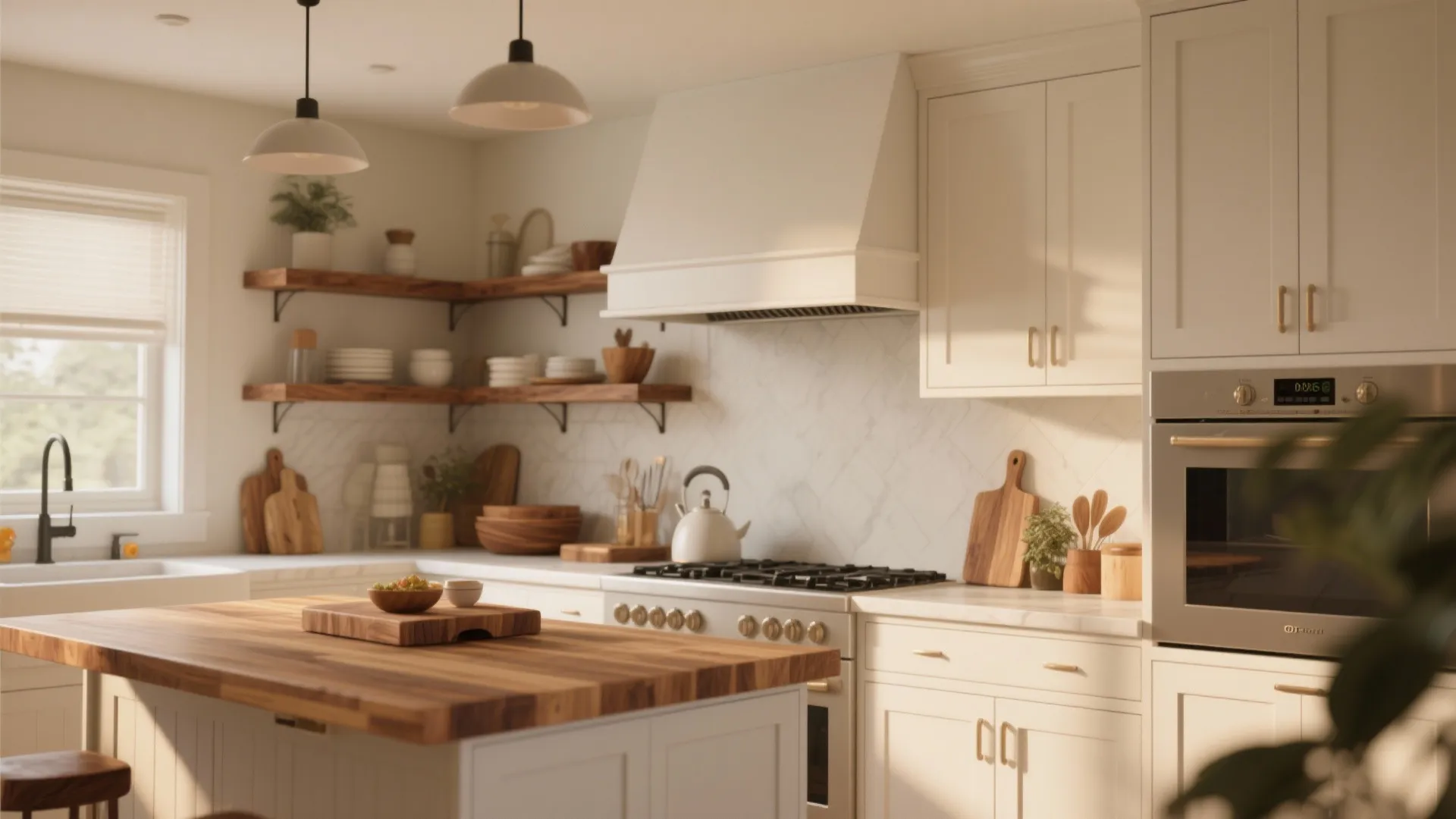 2. Warm wood accents to add soul