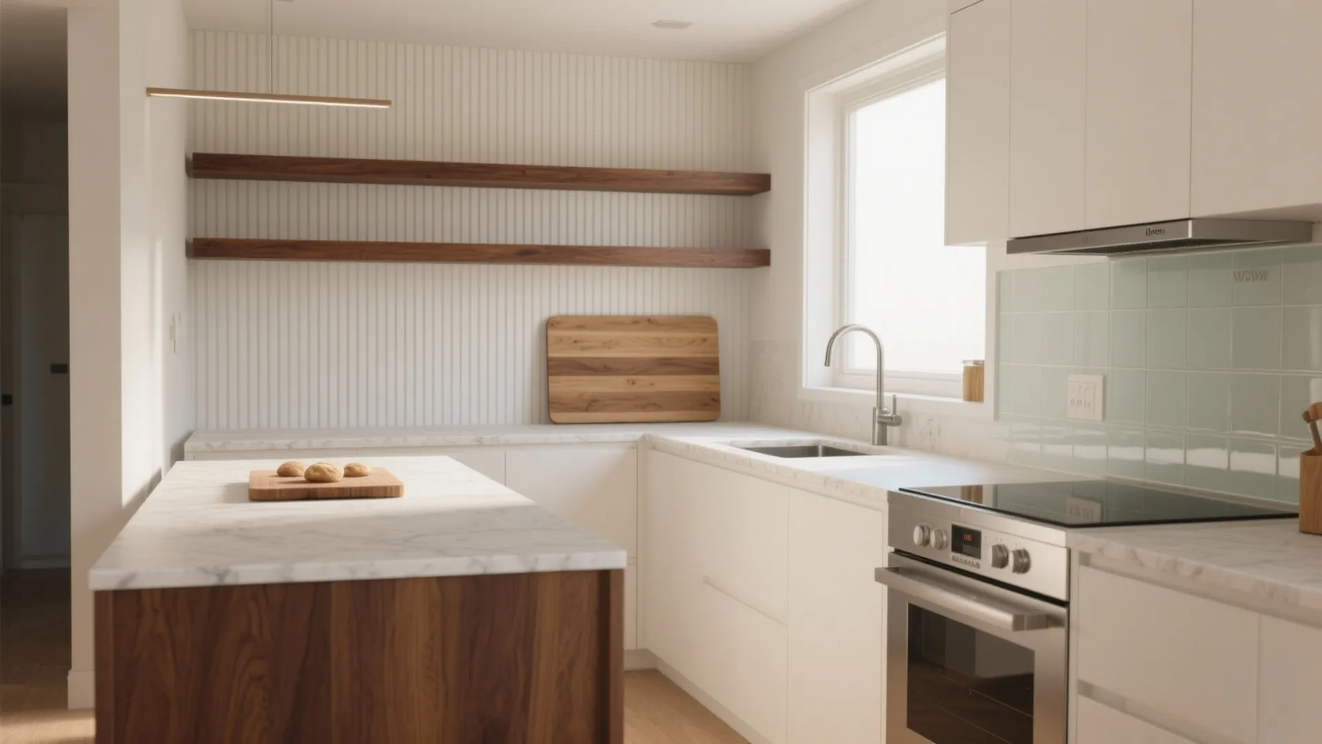 Wood accents to add warmth without shrinking the room