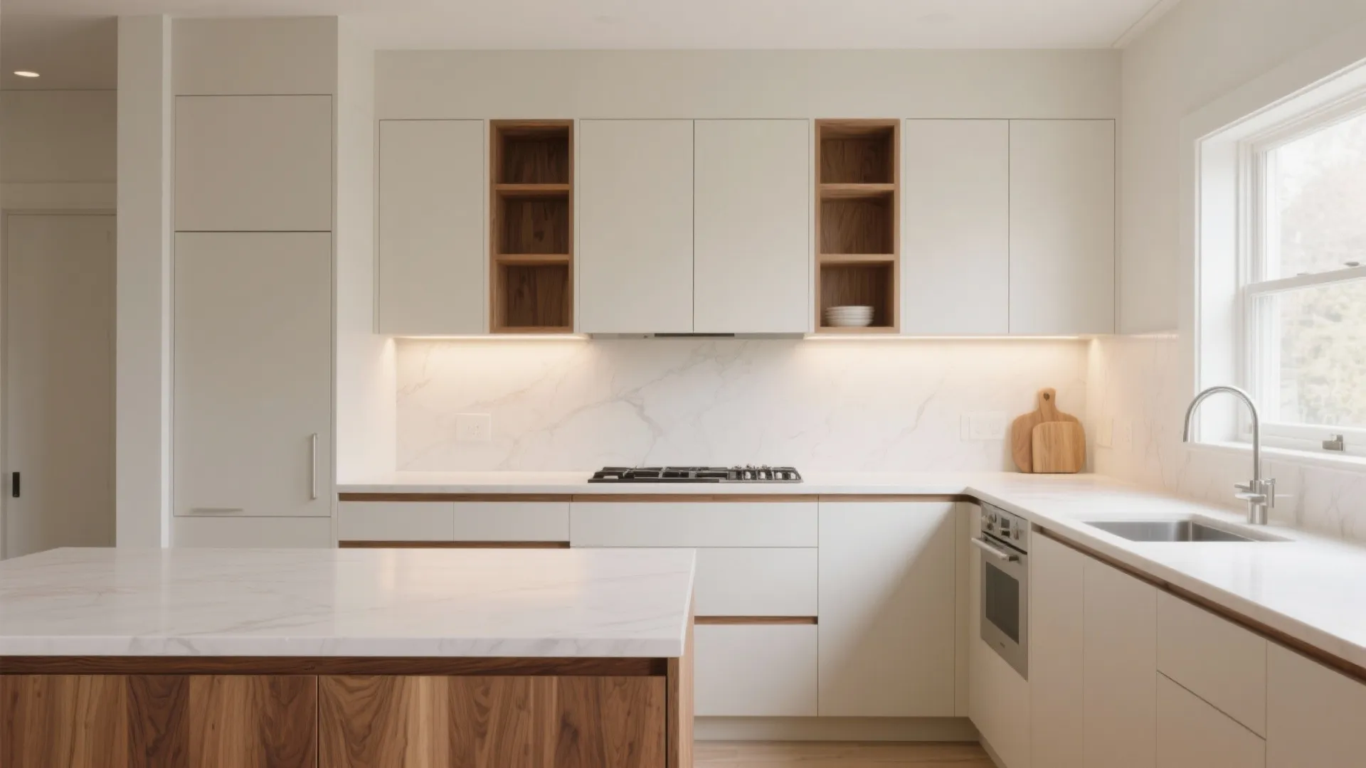 Wood Accents for Warmth and Contrast