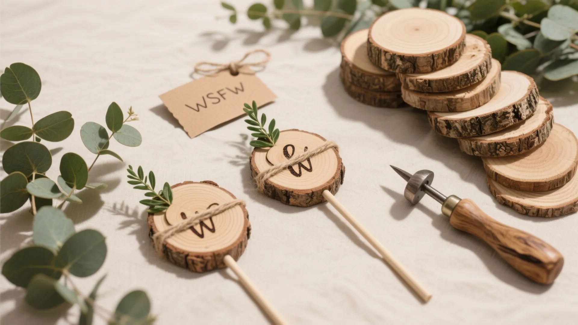 2. Wooden aisle markers that double as favors