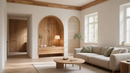 5 Wooden Arch Designs in Living Room